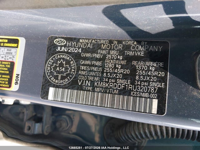 Продаж на аукціоні авто 2024 Hyundai Ioniq 5 Preferred Long Range With Ultimate Package, vin: KM8KRDDF1RU320787, номер лоту: 12665281