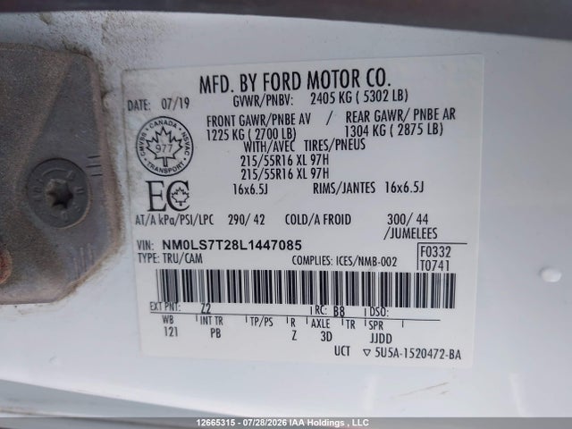 Ford Transit Connect Xlt 2020 NM0LS7T28L1447085 Image 9