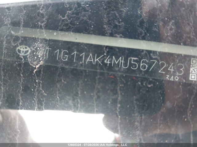 12665324 :رقم المزاد ، 4T1G11AK4MU567243 vin ، 2021 Toyota Camry Se/se Night Shade مزاد بيع