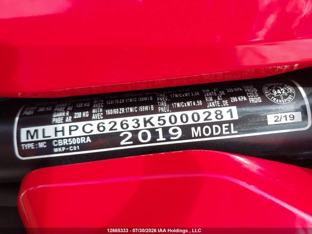 Honda Cbr500 Ra 2019 MLHPC6263K5000281 Image 13