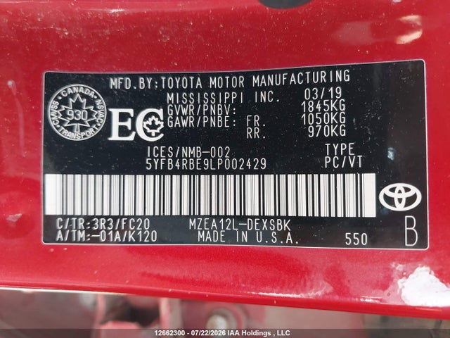 Toyota COROLLA SE 2020 5YFB4RBE9LP002429 Image 17
