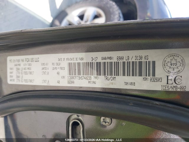 Aukcja sprzedaży 2017 Ram 1500 St, vin: 1C6RR7FT9HS740239, numer aukcji: 12665373