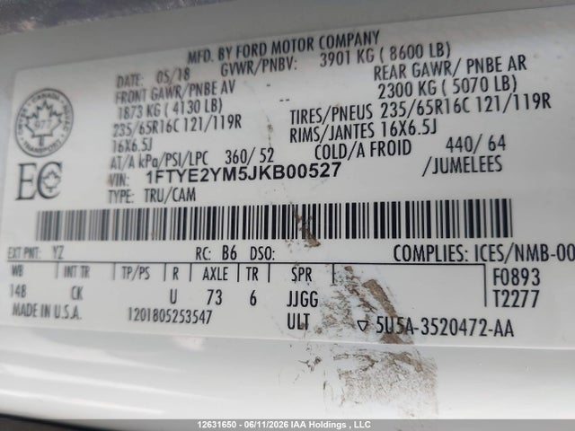 Ford Transit-150 2018 1FTYE2YM5JKB00527 Image 19