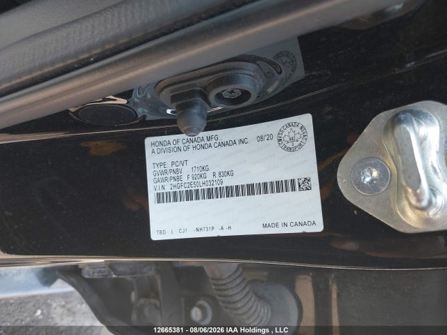 Honda Civic Lx 2020 2HGFC2E50LH032109 Image 9