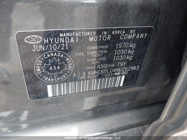 Продаж на аукціоні авто 2022 Hyundai Ioniq Plug-in Hybrid Preferred, vin: KMHC65LD4NU262963, номер лоту: 12665390