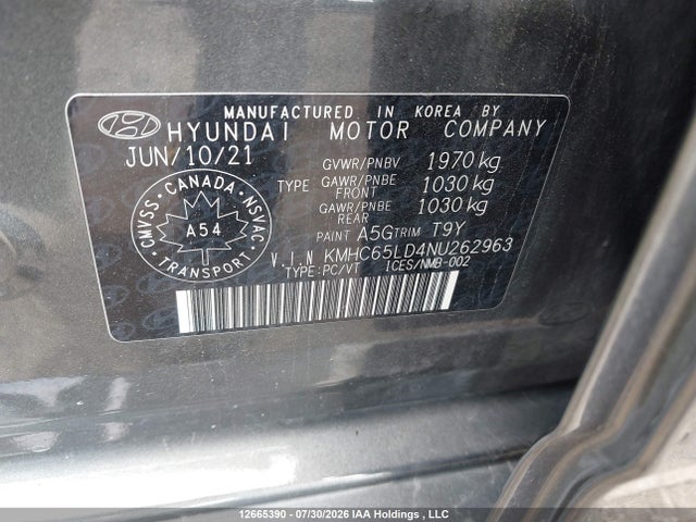 Продаж на аукціоні авто 2022 Hyundai Ioniq Plug-in Hybrid Preferred, vin: KMHC65LD4NU262963, номер лоту: 12665390