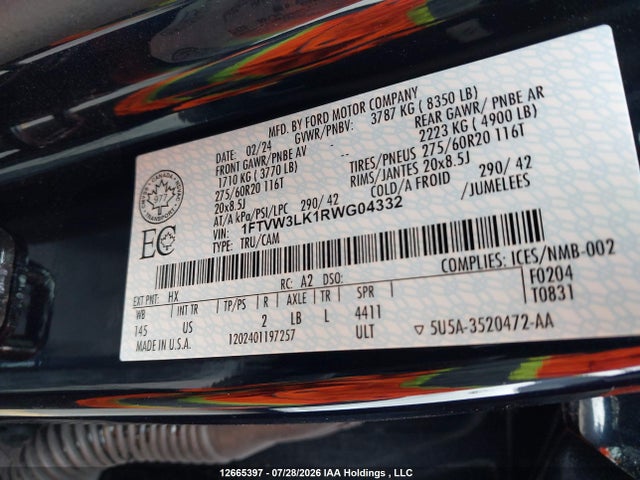 Ford F-150 Lightning Xlt 2024 1FTVW3LK1RWG04332 Image 19