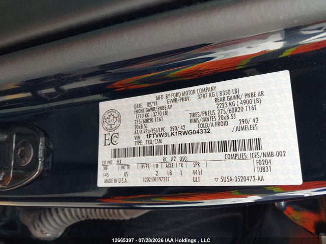 Ford F-150 Lightning Xlt 2024 1FTVW3LK1RWG04332 Image 9