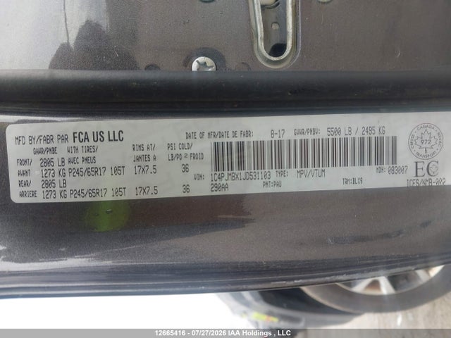 Jeep Cherokee Trailhawk 2018 1C4PJMBX1JD531103 Image 9