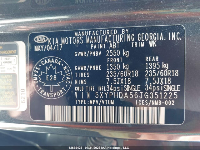 KIA SORENTO EX 2018 5XYPHDA56JG351225 Image 9