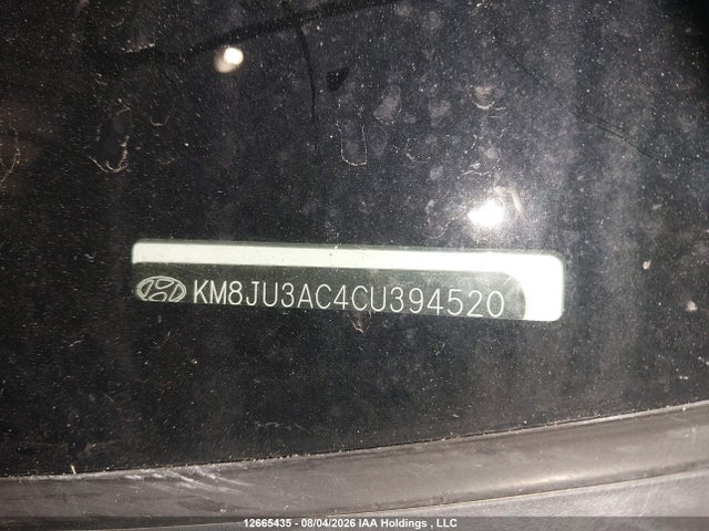 12665435 :رقم المزاد ، KM8JU3AC4CU394520 vin ، 2012 Hyundai Tucson Gls/limited مزاد بيع