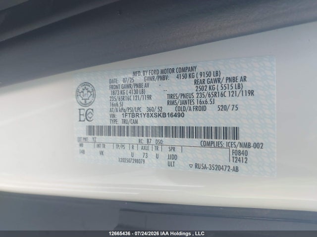 Ford Transit T-250 2025 1FTBR1Y8XSKB16490 Image 9
