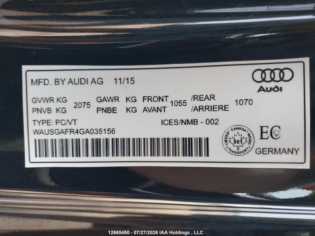 Продаж на аукціоні авто 2016 Audi A5 Premium Plus S-line, vin: WAUSGAFR4GA035156, номер лоту: 12665450