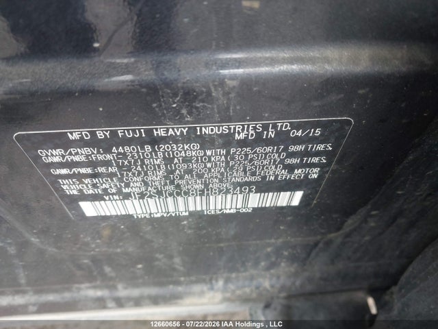 Subaru Forester 2.5i Convenience Package 2015 JF2SJCCC8FH823493 Image 20