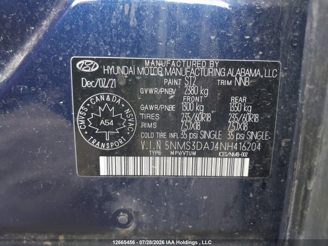 Hyundai Santa Fe Sel 2022 5NMS3DAJ4NH416204 Image 18