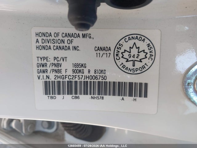 Honda Civic Lx 2018 2HGFC2F57JH006750 Image 17