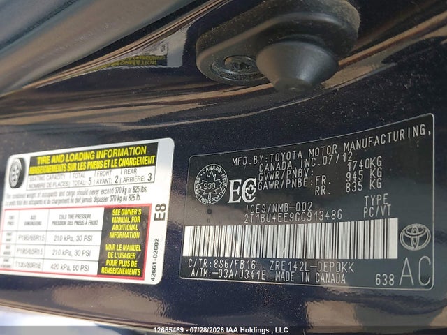 Продаж на аукціоні авто 2012 Toyota Corolla Ce, vin: 2T1BU4EE9CC913486, номер лоту: 12665469