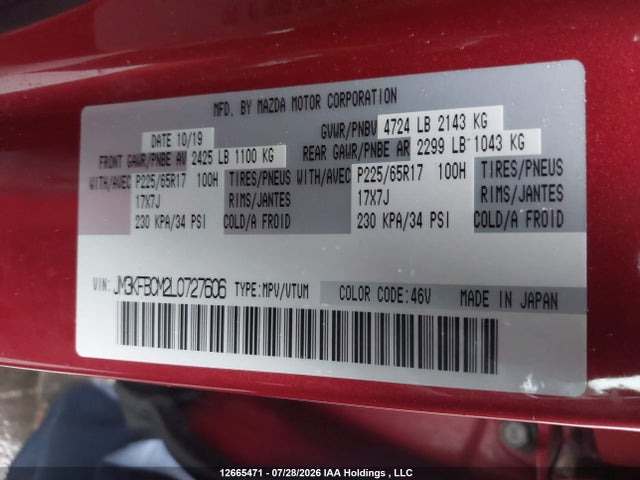 Mazda Cx-5 Gs 2020 JM3KFBCM2L0727606 Image 20