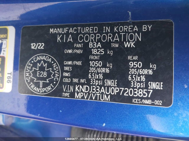 Продаж на аукціоні авто 2023 Kia Soul Ex/ex Premium/ex+, vin: KNDJ33AU0P7203857, номер лоту: 12665477