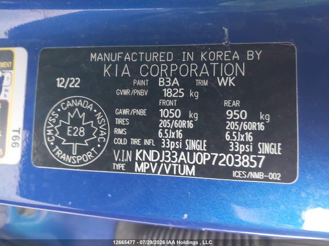 Продаж на аукціоні авто 2023 Kia Soul Ex/ex Premium/ex+, vin: KNDJ33AU0P7203857, номер лоту: 12665477