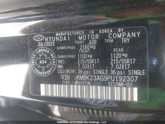 Aukcja sprzedaży 2023 Hyundai Kona Electric Preferred, vin: KM8K23AG9PU192307, numer aukcji: 12665502