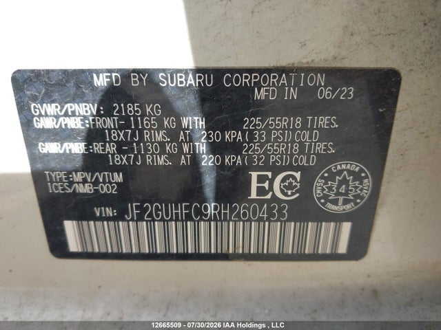 Subaru Crosstrek Sport 2024 JF2GUHFC9RH260433 Image 9