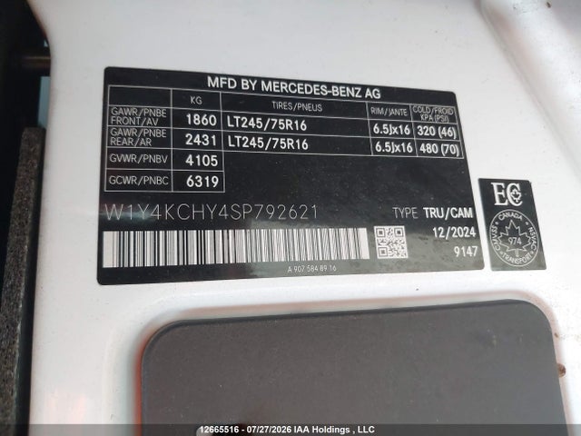 Mercedes-Benz Sprinter 2500 2025 W1Y4KCHY4SP792621 Image 9