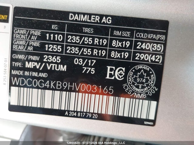 Продажа на аукционе авто 2017 Mercedes-benz Glc 300 4matic, vin: WDC0G4KB9HV003165, номер лота: 12665520