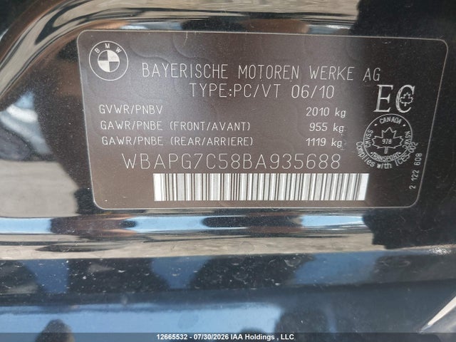 Aukcja sprzedaży 2011 Bmw 323 I, vin: WBAPG7C58BA935688, numer aukcji: 12665532