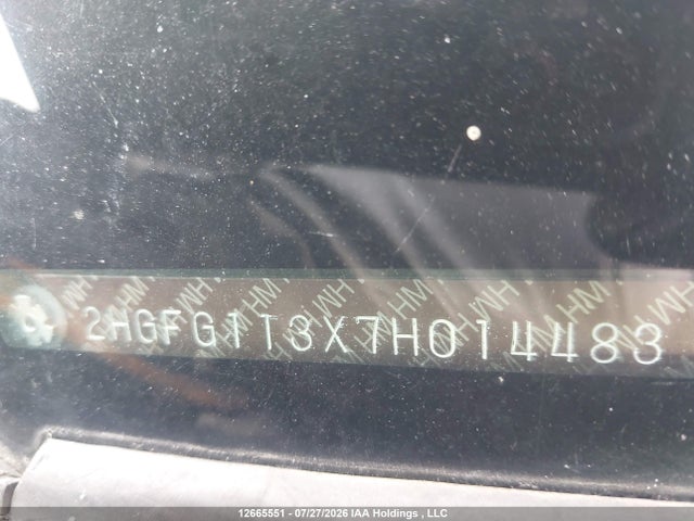 12665551 :رقم المزاد ، 2HGFG113X7H014483 vin ، 2007 Honda Civic Dx-g مزاد بيع