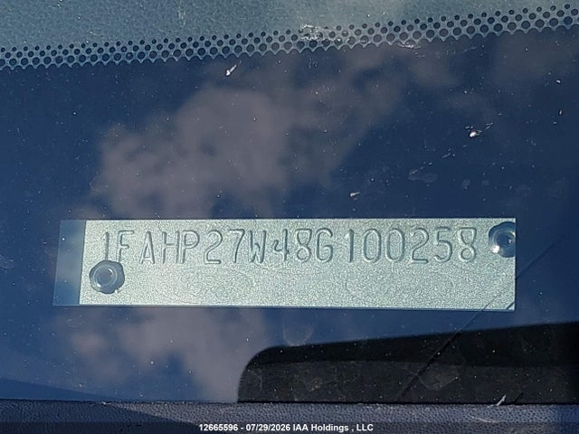 Продажа на аукционе авто 2008 Ford Taurus Sel, vin: 1FAHP27W48G100258, номер лота: 12665596
