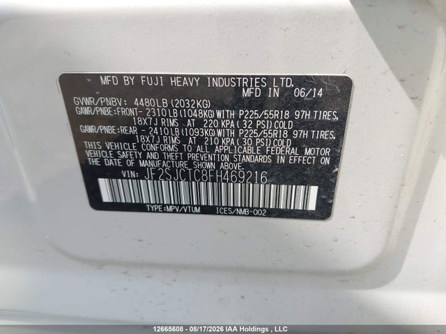 Aukcja sprzedaży 2015 Subaru Forester 2.5i Touring, vin: JF2SJCTC8FH469216, numer aukcji: 12665608