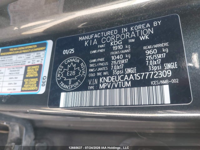 12665637 :رقم المزاد ، KNDEUCAA1S7772309 vin ، 2025 Kia Seltos S مزاد بيع