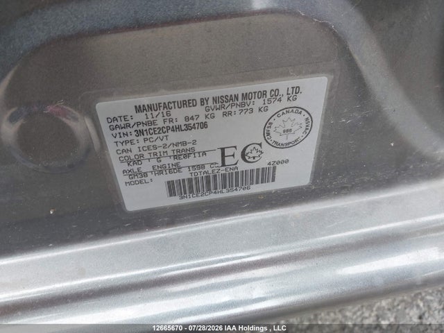 Nissan VERSA NOTE 2017 3N1CE2CP4HL354706 Image 9