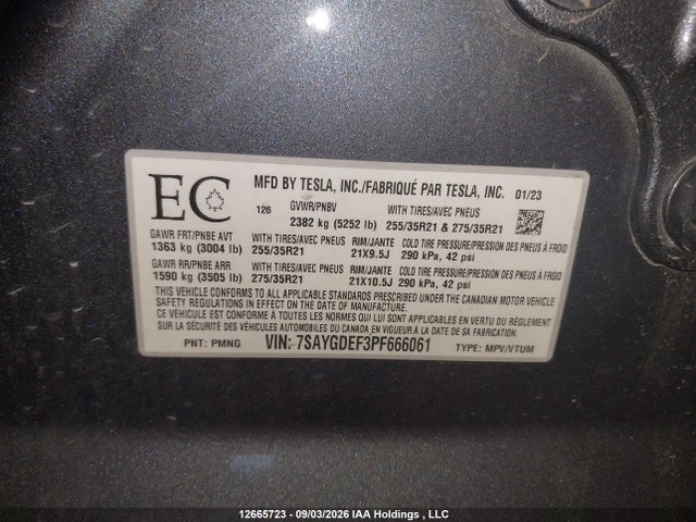 Tesla Model Y 2023 7SAYGDEF3PF666061 Image 25