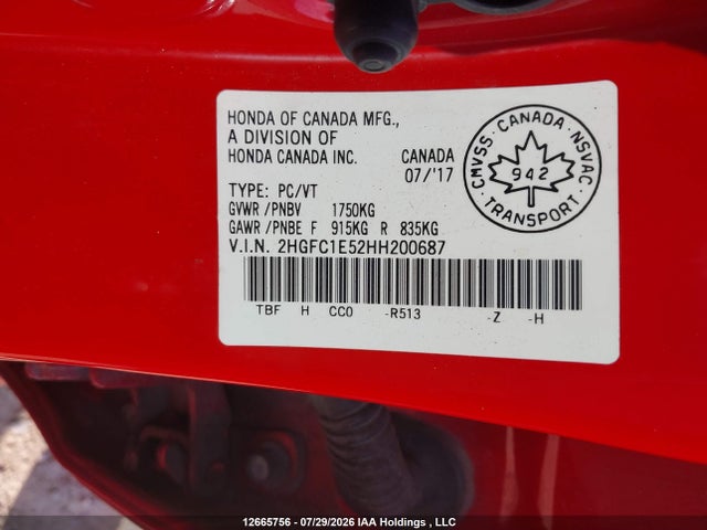 Honda Civic Si Si 2017 2HGFC1E52HH200687 Image 19