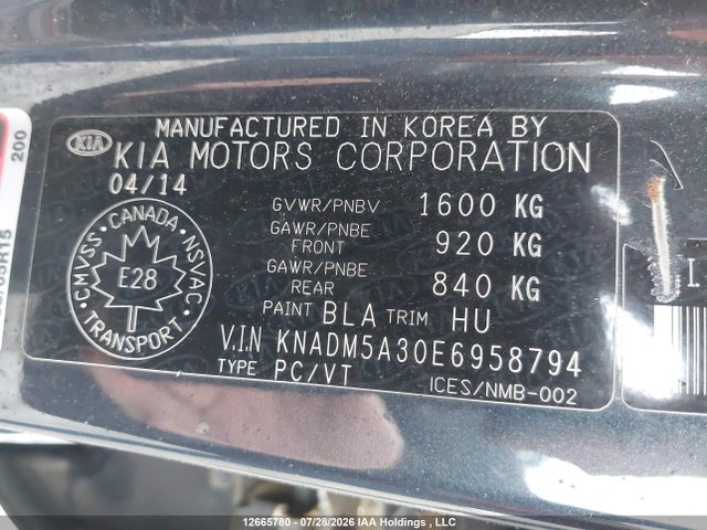 Продаж на аукціоні авто 2014 Kia Rio Lx, vin: KNADM5A30E6958794, номер лоту: 12665780