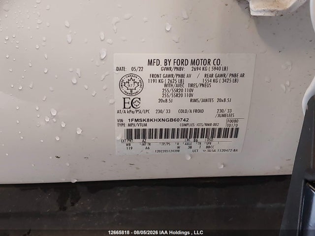 Ford Explorer St-line 2022 1FMSK8KHXNGB60742 Image 19