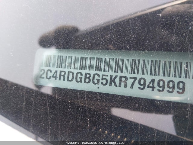 Aukcja sprzedaży 2019 Dodge Grand Caravan Cvp/sxt, vin: 2C4RDGBG5KR794999, numer aukcji: 12665819