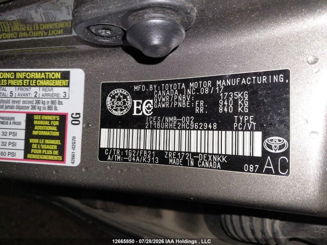 Toyota Corolla 2017 2T1BURHE2HC962948 Image 9