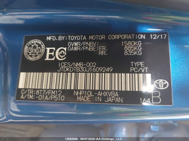 Toyota PRIUS C 2018 JTDKDTB30J1609249 Image 19