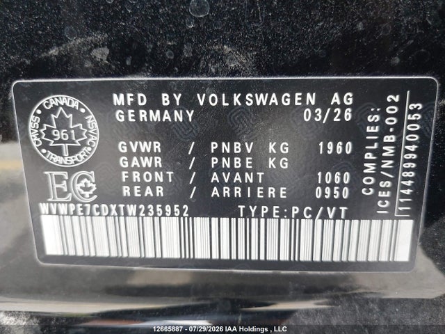 WVWPE7CDXTW235952 Volkswagen GTI
