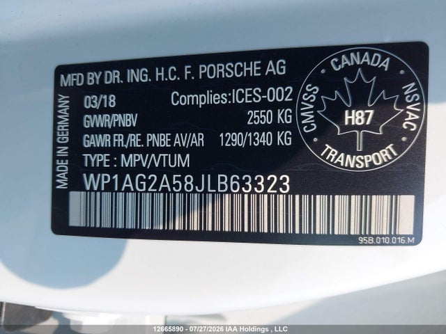 Porsche Macan Gts 2018 WP1AG2A58JLB63323 Image 9