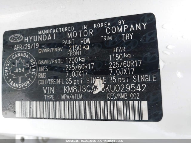 Hyundai Tucson Preferred 2019 KM8J3CA46KU029542 Image 9