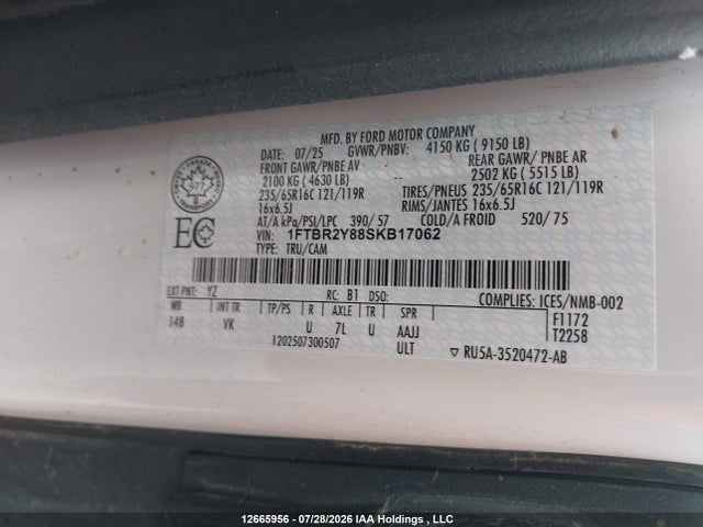 Ford Transit T-250 2025 1FTBR2Y88SKB17062 Image 15