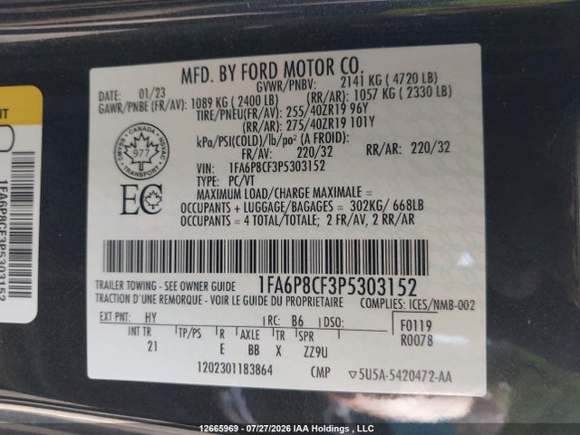 Ford MUSTANG GT 2023 1FA6P8CF3P5303152 Image 19
