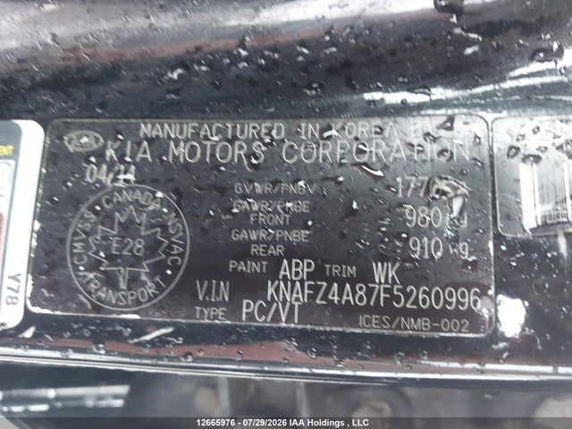 Aukcja sprzedaży 2015 Kia Forte, vin: KNAFZ4A87F5260996, numer aukcji: 12665976