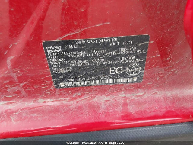 JF2GUHNC2SH228205 Subaru Crosstrek Limited