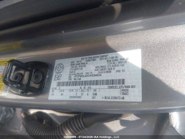Ford F150 Xlt 2025 1FTFW3L85SKE94634 Image 19