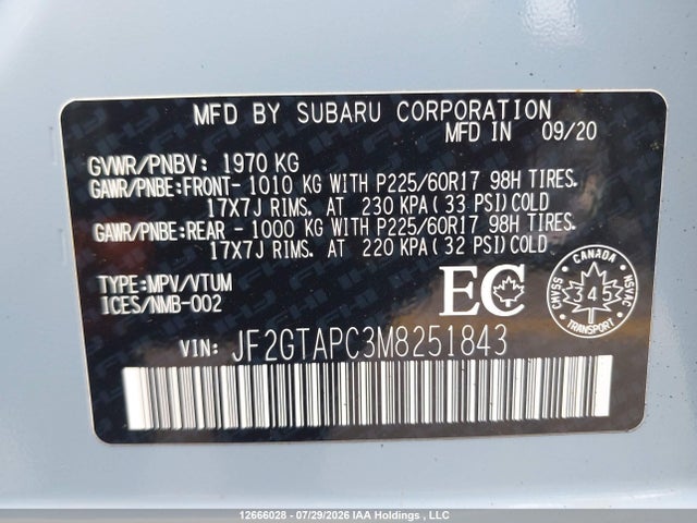 JF2GTAPC3M8251843 Subaru Crosstrek Touring